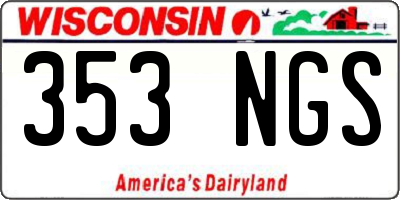 WI license plate 353NGS