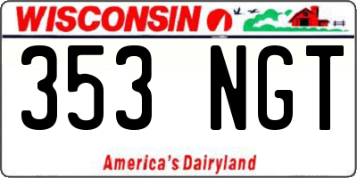 WI license plate 353NGT