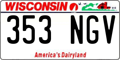 WI license plate 353NGV