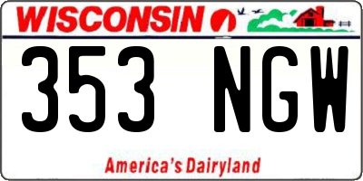WI license plate 353NGW
