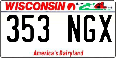 WI license plate 353NGX