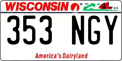 WI license plate 353NGY