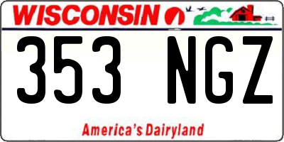 WI license plate 353NGZ