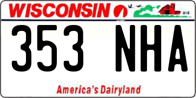 WI license plate 353NHA