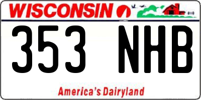 WI license plate 353NHB