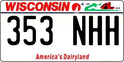 WI license plate 353NHH