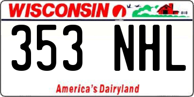WI license plate 353NHL
