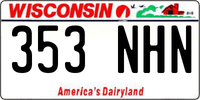 WI license plate 353NHN