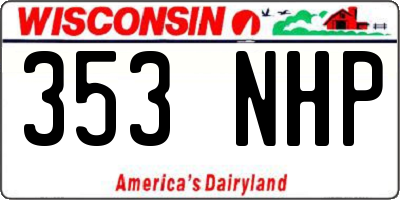 WI license plate 353NHP