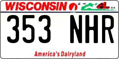 WI license plate 353NHR
