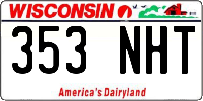 WI license plate 353NHT