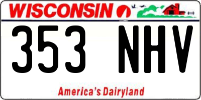 WI license plate 353NHV