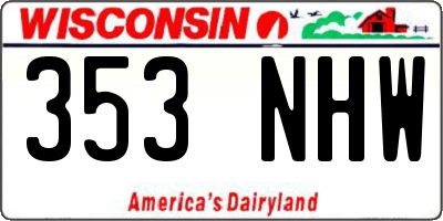 WI license plate 353NHW