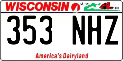 WI license plate 353NHZ