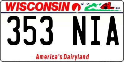 WI license plate 353NIA