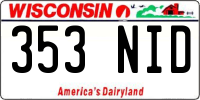 WI license plate 353NID