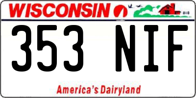 WI license plate 353NIF