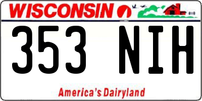 WI license plate 353NIH