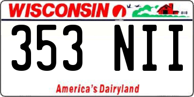 WI license plate 353NII