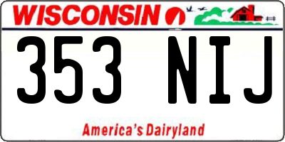 WI license plate 353NIJ