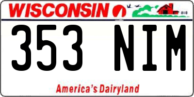 WI license plate 353NIM