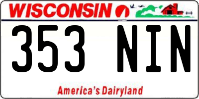 WI license plate 353NIN