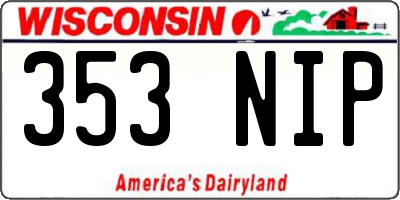 WI license plate 353NIP