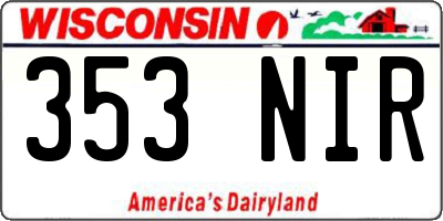 WI license plate 353NIR