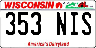 WI license plate 353NIS