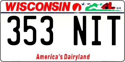 WI license plate 353NIT