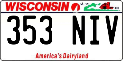 WI license plate 353NIV