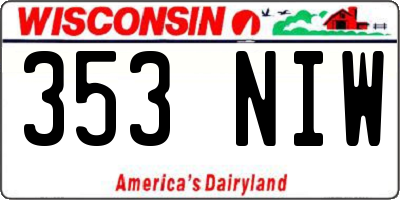 WI license plate 353NIW