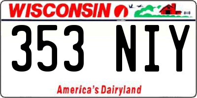 WI license plate 353NIY