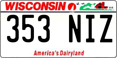 WI license plate 353NIZ