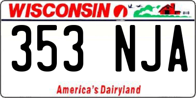 WI license plate 353NJA