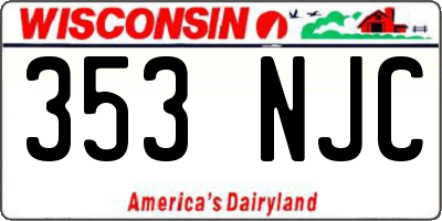 WI license plate 353NJC