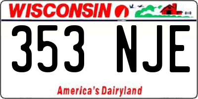 WI license plate 353NJE