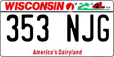 WI license plate 353NJG