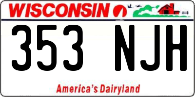 WI license plate 353NJH