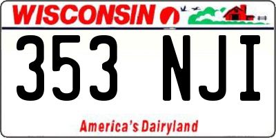 WI license plate 353NJI