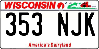 WI license plate 353NJK