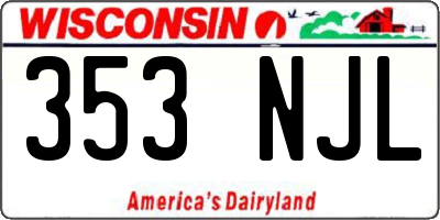 WI license plate 353NJL