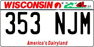 WI license plate 353NJM