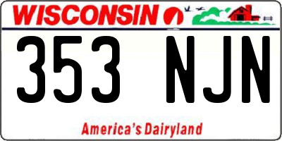 WI license plate 353NJN