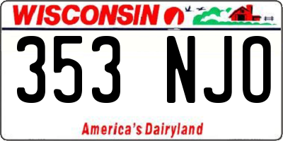 WI license plate 353NJO