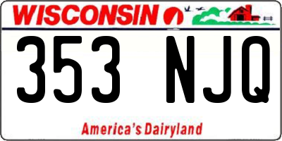 WI license plate 353NJQ