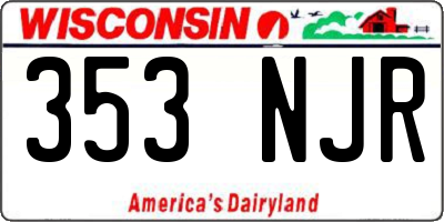WI license plate 353NJR