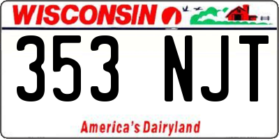 WI license plate 353NJT