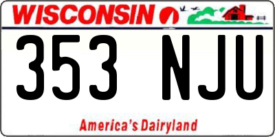 WI license plate 353NJU