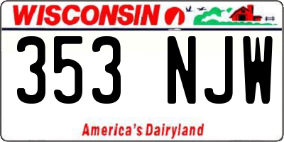 WI license plate 353NJW